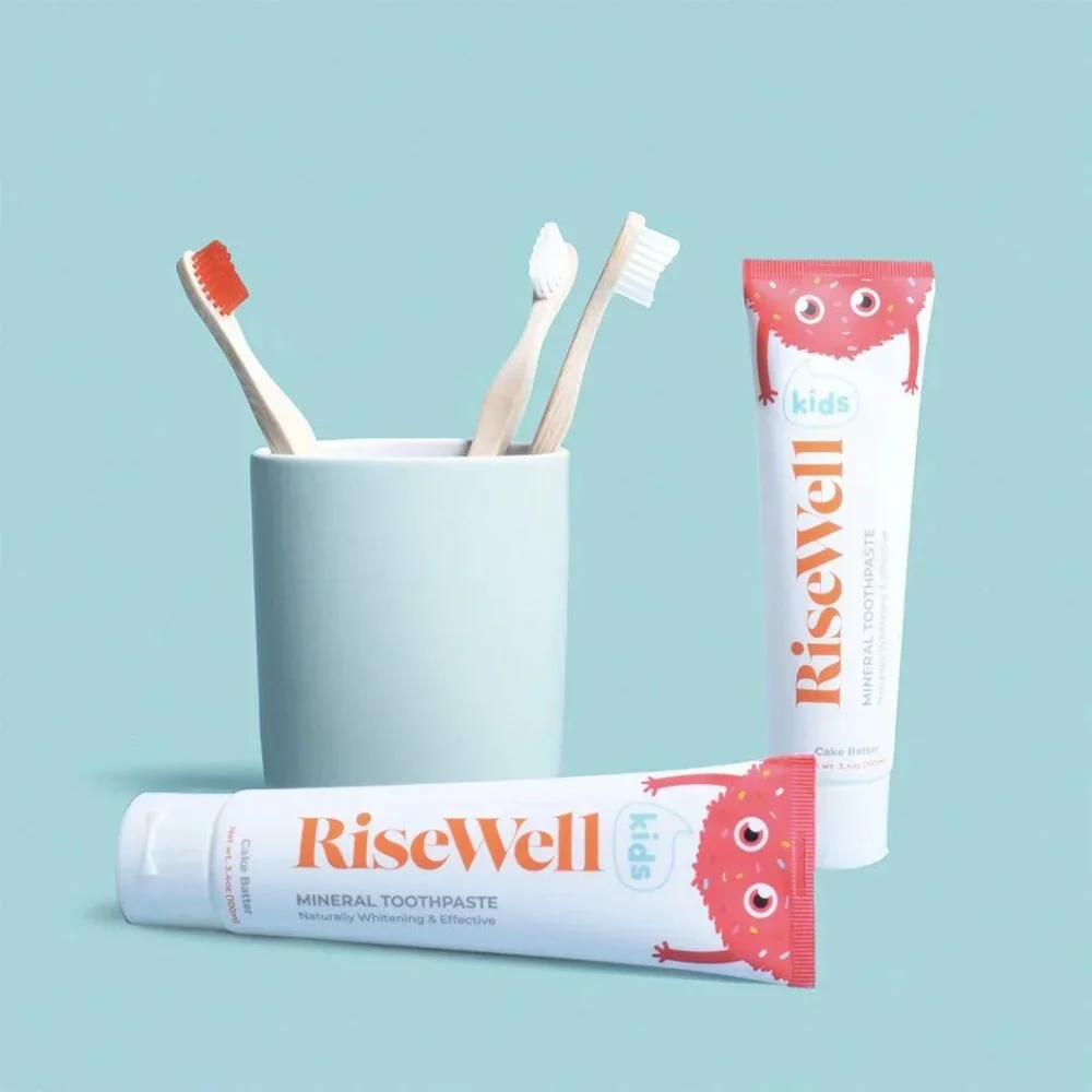 NWT 3-Pack RiseWell Kids Mineral Toothpaste Cake Batter Flavor 3.4 oz - Picture 3 of 7